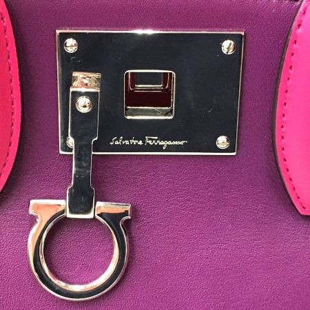  Salvatore Ferragamo サルヴァトーレフェラガモ ガンチーニ 2WAY Studio bag small 21H159ｶﾞﾝﾁｰﾆ パープル