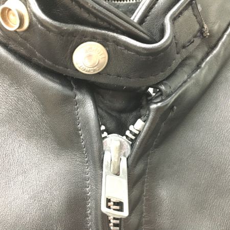  Schott ショット シングルライダースジャケット ボアライナー付 ほつれあり 07203 ブラック