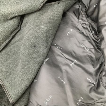  Schott ショット シングルライダースジャケット ボアライナー付 ほつれあり 07203 ブラック