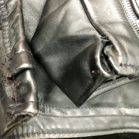  Schott ショット シングルライダースジャケット ボアライナー付 ほつれあり 07203 ブラック