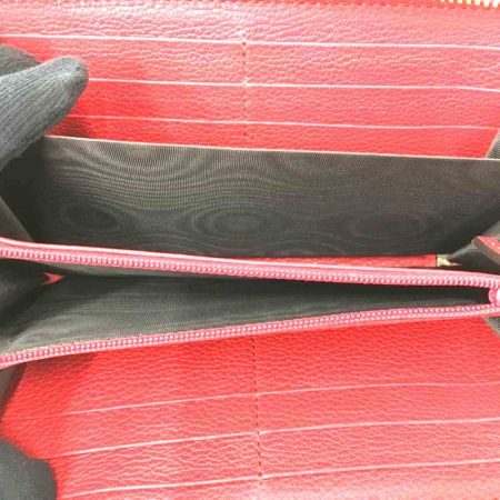  GUCCI グッチ ヴィンテージロゴプリント ラウンドファスナー長財布 496317 レッド