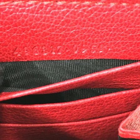  GUCCI グッチ ヴィンテージロゴプリント ラウンドファスナー長財布 496317 レッド