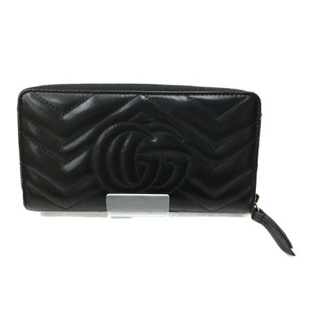  GUCCI グッチ GGマーモント ジップアラウンドウォレット 443123･525040 ブラック
