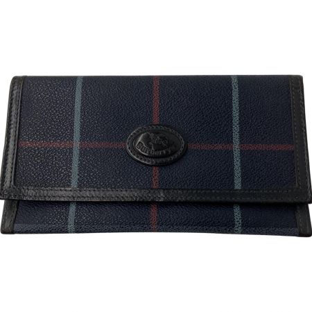  Burberrys バーバリーズ ペンチェック　PVC×レザー長財布　ヴィンテージ ネイビー