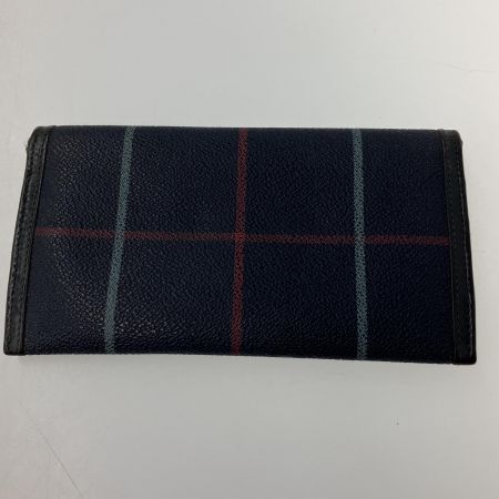 Burberrys バーバリーズ ペンチェック　PVC×レザー長財布　ヴィンテージ ネイビー