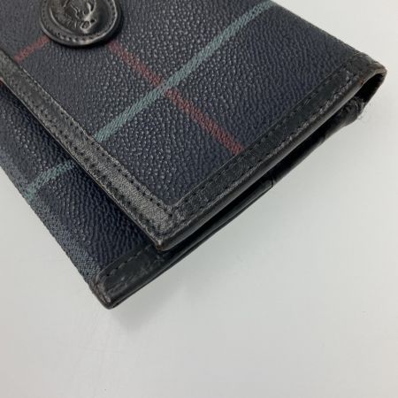  Burberrys バーバリーズ ペンチェック　PVC×レザー長財布　ヴィンテージ ネイビー