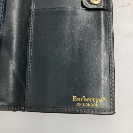  Burberrys バーバリーズ ペンチェック　PVC×レザー長財布　ヴィンテージ ネイビー