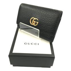 △△ GUCCI グッチ GG マーモント レザー キーケース 456118 ブラック Bランク