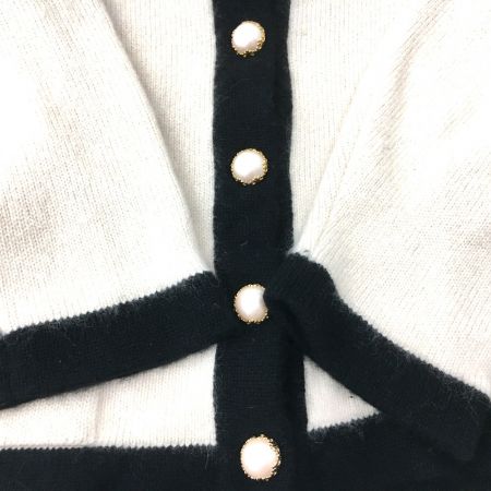  Christian Dior クリスチャンディオール ヴィンテージ カシミヤ カーディガン  Y-TK03 アイボリー×ブラック