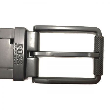 【中古】 HUGO BOSS ロゴバックル ベルト ドット ブラック Bランク