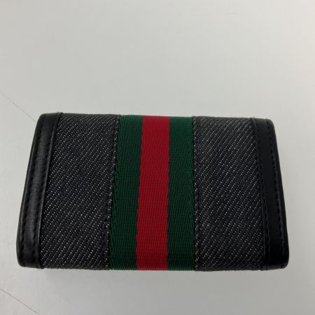  GUCCI グッチ 6連キーケース シェリーライン デニム×レザー 76337 0416