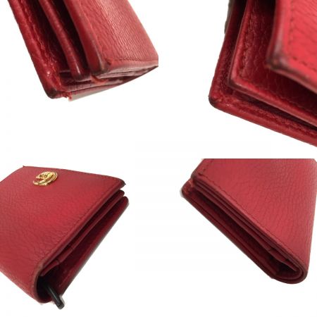  GUCCI グッチ プチ GG マーモント 二つ折り財布 456126 レッド