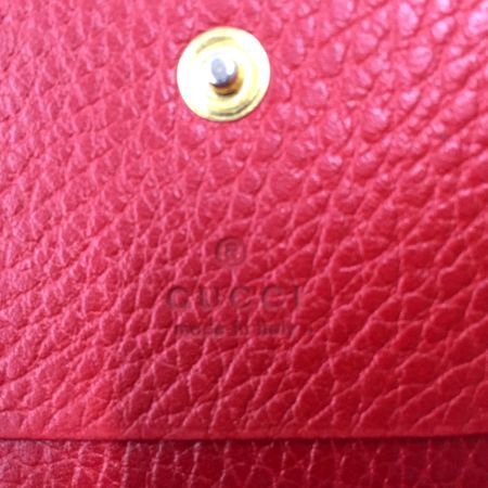  GUCCI グッチ プチ GG マーモント 二つ折り財布 456126 レッド