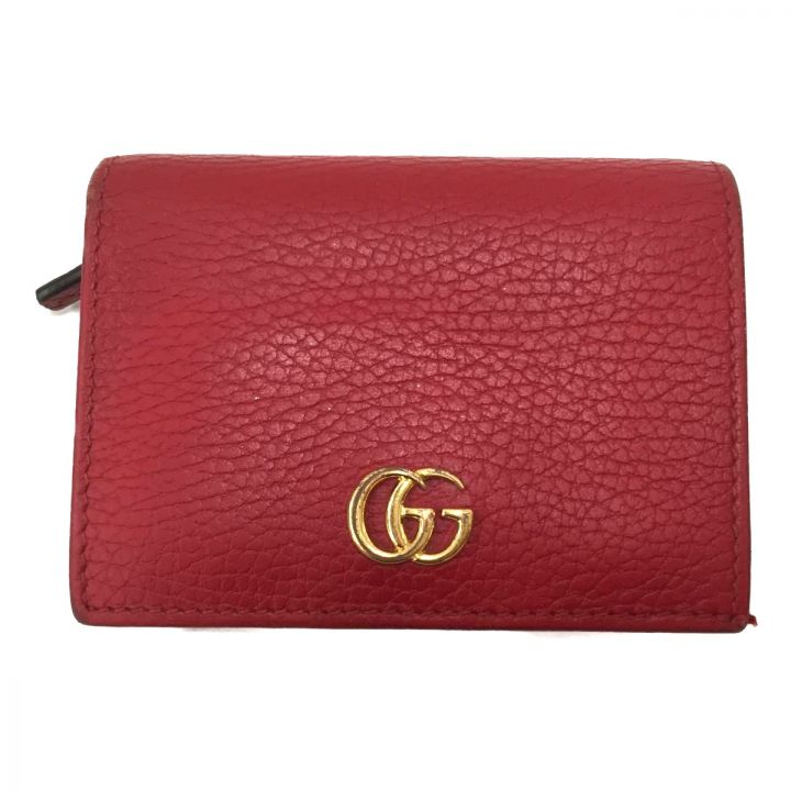 中古】 GUCCI グッチ プチ GG マーモント 二つ折り財布 456126 レッド｜総合リサイクルショップ なんでもリサイクルビッグバン  オンラインストア