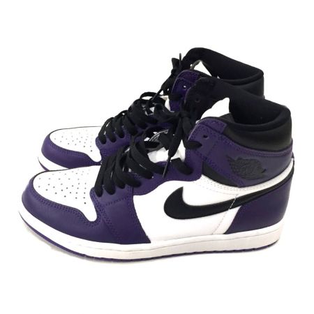  NIKE ナイキ エアジョーダン1 レトロ ハイ コート パープル　26cm 555088-500 ホワイト×パープル