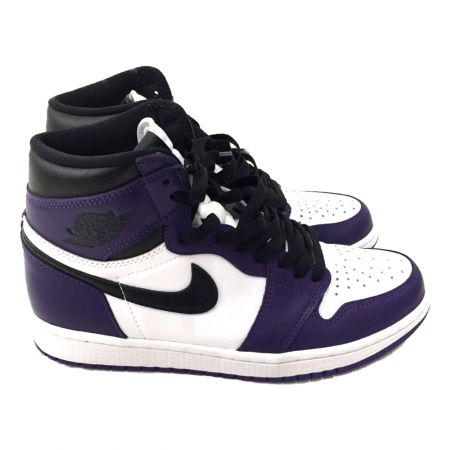  NIKE ナイキ エアジョーダン1 レトロ ハイ コート パープル　26cm 555088-500 ホワイト×パープル