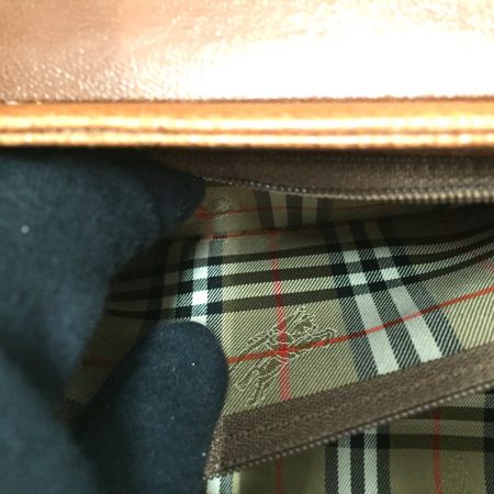  Burberrys バーバリーズ 牛革 ハンドバッグ ヴィンテージ ノバチェック YM981 ブラウン