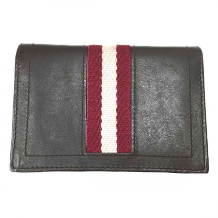  BALLY バリ レザーカードケース　赤白赤 ブラウン