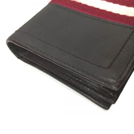  BALLY バリ レザーカードケース　赤白赤 ブラウン