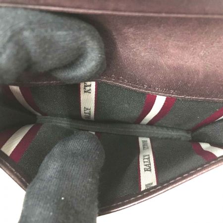  BALLY バリ レザーカードケース　赤白赤 ブラウン