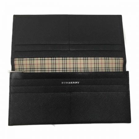  BURBERRY バーバリー 二つ折り長財布 チェック ブラック