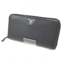 中古】 PRADA プラダ ラウンドファスナー財布 サフィアーノ 1M506