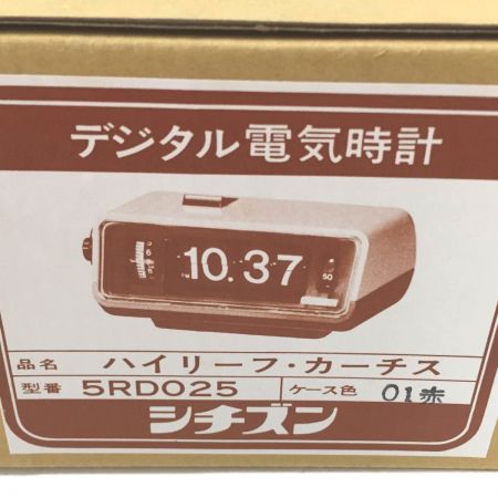  CITIZEN シチズン レトロデジタル電気時計 ハイリーフ・カーチス 5RD025 レッド