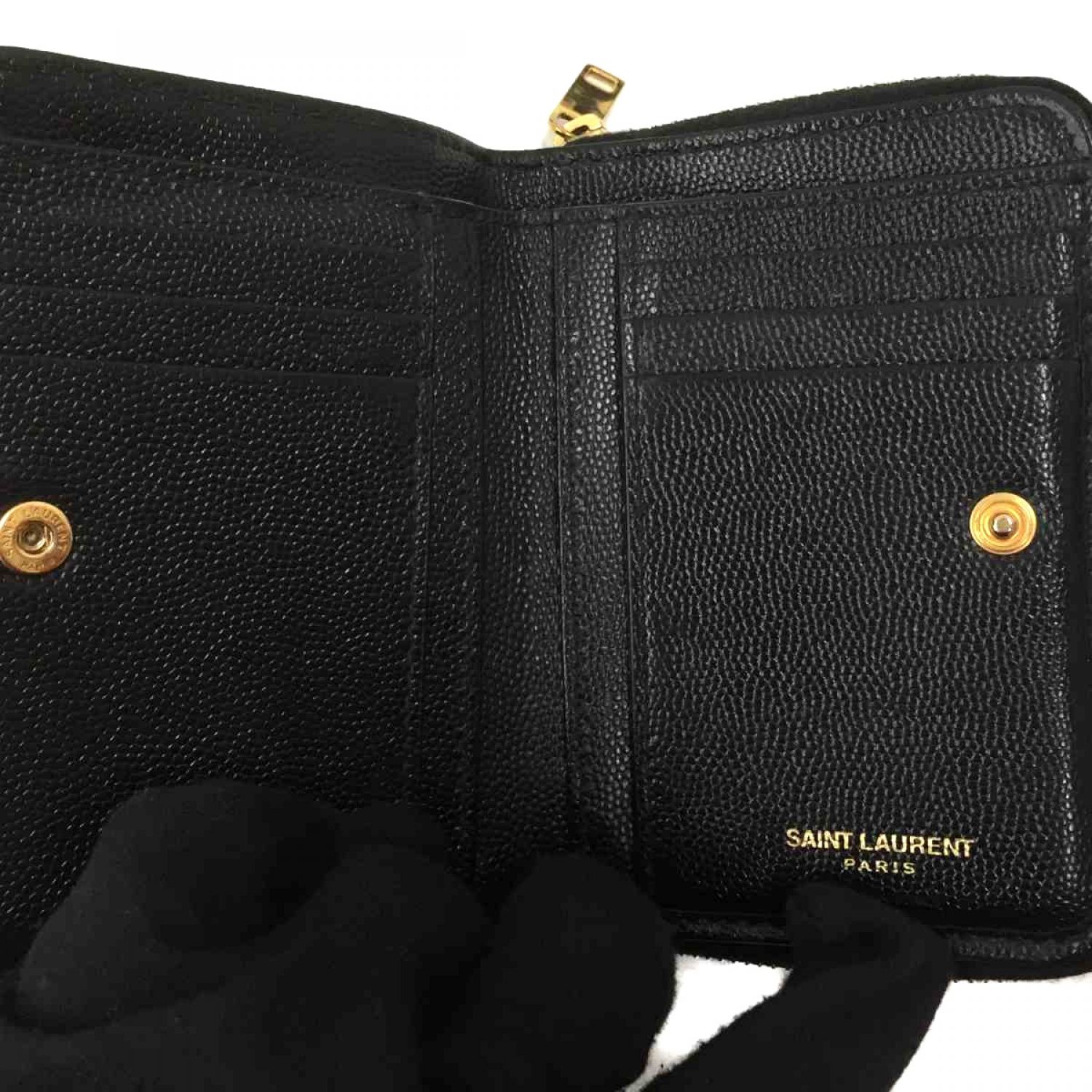 新品未使用品 SAINT LAURENT 手のひらサイズのミニ財布 ブラック