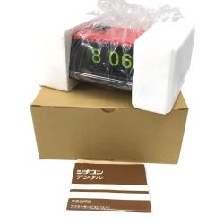 △△ CITIZEN シチズン レトロデジタル電気時計 ハイリーフ・カーチス 5RD025 レッド Sランク