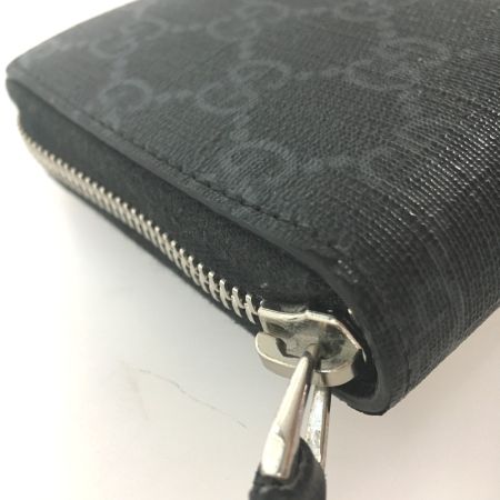  GUCCI グッチ GG柄 PVC GGストリーム ラウンドジップ長財布 408831 ブラック