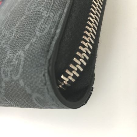  GUCCI グッチ GG柄 PVC GGストリーム ラウンドジップ長財布 408831 ブラック