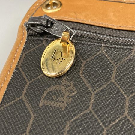  Christian Dior クリスチャンディオール Dior ショルダーバッグ PVC レザー  ハニカム柄 ポーチ付 ブラック