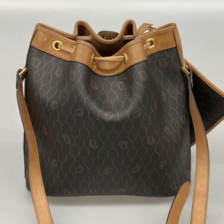  Christian Dior クリスチャンディオール Dior ショルダーバッグ PVC レザー  ハニカム柄 ポーチ付 ブラック