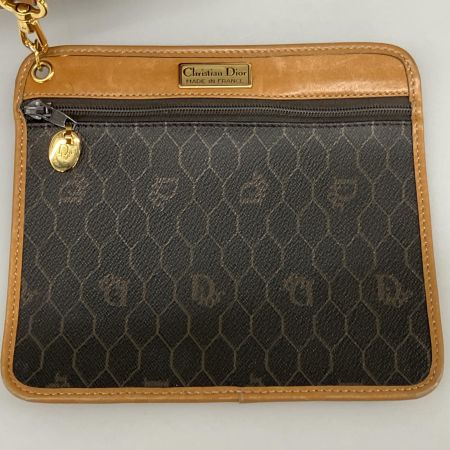  Christian Dior クリスチャンディオール Dior ショルダーバッグ PVC レザー  ハニカム柄 ポーチ付 ブラック