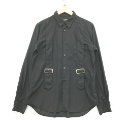 △△ BLACK COMME des GARCONS AD2019 ベルテッド シャツ 1E-B014 Bランク