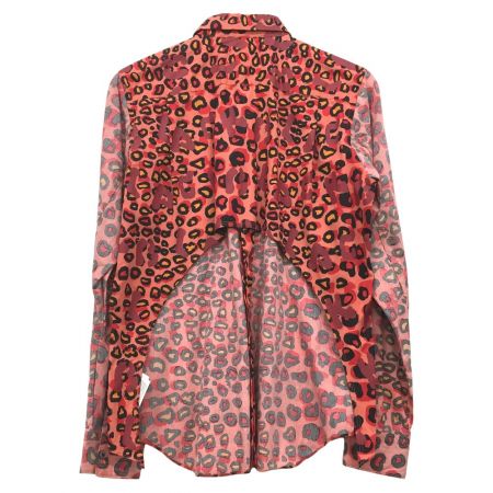  COMME des GARCONS コムデギャルソン BLACK COMME des GARCONS AD2020 レオパード柄シャツ M 1G-B008 オレンジ