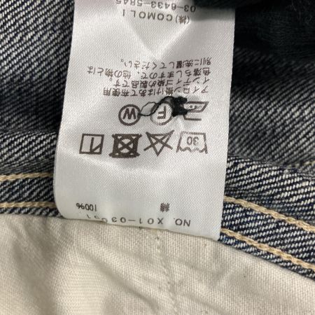  COMOLI 23SS デニム ベルテッドパンツ 3 ネイビー