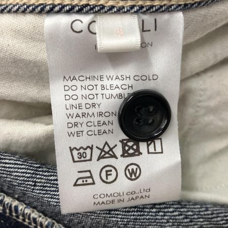  COMOLI 23SS デニム ベルテッドパンツ 3 ネイビー