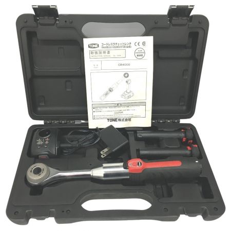  TONE トネ 電動ラチェット 充電器・充電池2個・ケース付 コードレス式 CR4000