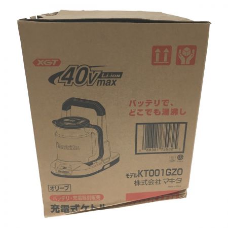 中古】 MAKITA マキタ 充電式ケトル KT001GZO オリーブ バッテリ充電器