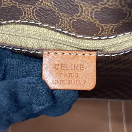  CELINE セリーヌ トートバッグ  マカダム柄 内部剥がれ有 MC96 ブラウン