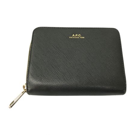 A.P.C アーペーセー Emmanuelle Compact Wallet エンボスレザー ブラック
