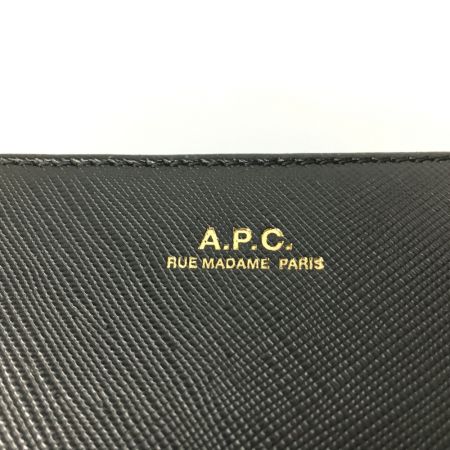  A.P.C アーペーセー Emmanuelle Compact Wallet エンボスレザー ブラック