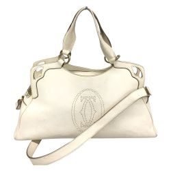 △△ Cartier カルティエ マルチェロ 2WAY ショルダーバッグ ホワイト Cランク