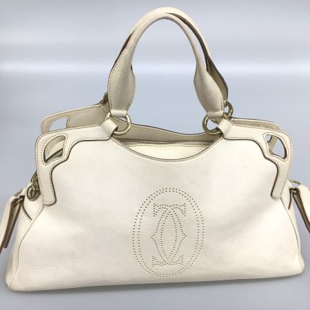  Cartier カルティエ マルチェロ 2WAY ショルダーバッグ ホワイト