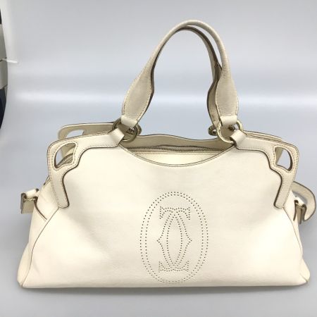  Cartier カルティエ マルチェロ 2WAY ショルダーバッグ ホワイト
