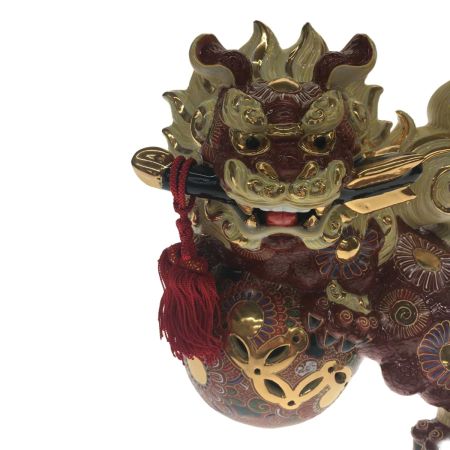   九谷焼 玉乗獅子  破魔矢 置物