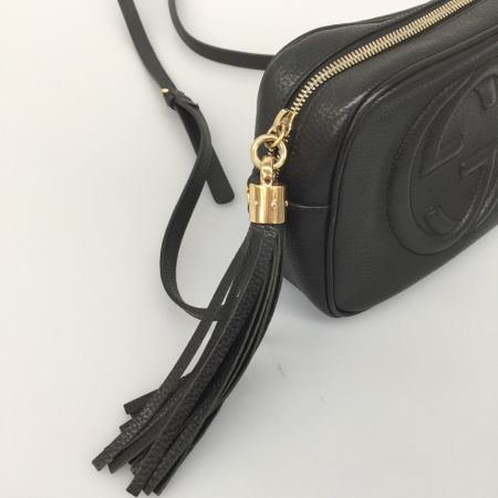  GUCCI グッチ ショルダーバッグ スモール レザー ソーホー 内部ヨゴレ有 308364 ブラック