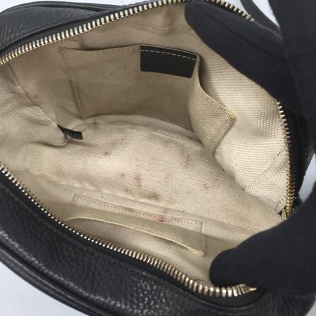  GUCCI グッチ ショルダーバッグ スモール レザー ソーホー 内部ヨゴレ有 308364 ブラック