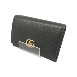 △△ GUCCI グッチ  GGマーモント カードケース 474748 ブラック Bランク